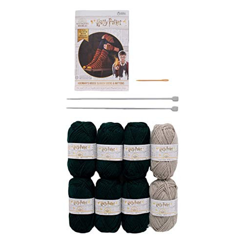 Hero Collector Hogwarts Slytherin Slouch Socks And Mittens Knitting Kit Harry Potter Wizarding World Knitting Kits