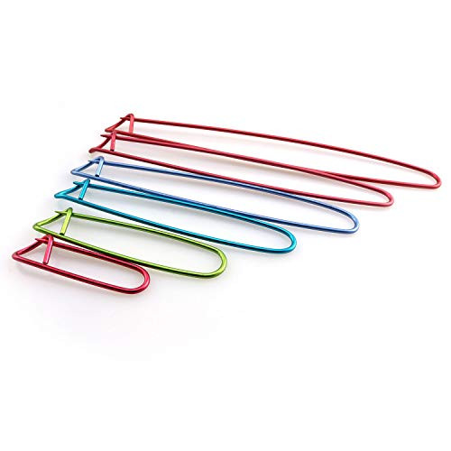 Tegg Knitting Stitch Holder 12Pcs 6Size Colour Aluminum Crochet Notions Yarn Stitch Holders