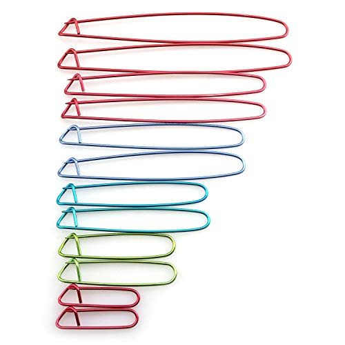 Tegg Knitting Stitch Holder 12Pcs 6Size Colour Aluminum Crochet Notions Yarn Stitch Holders