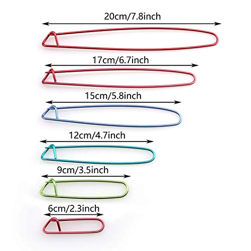 Tegg Knitting Stitch Holder 12Pcs 6Size Colour Aluminum Crochet Notions Yarn Stitch Holders
