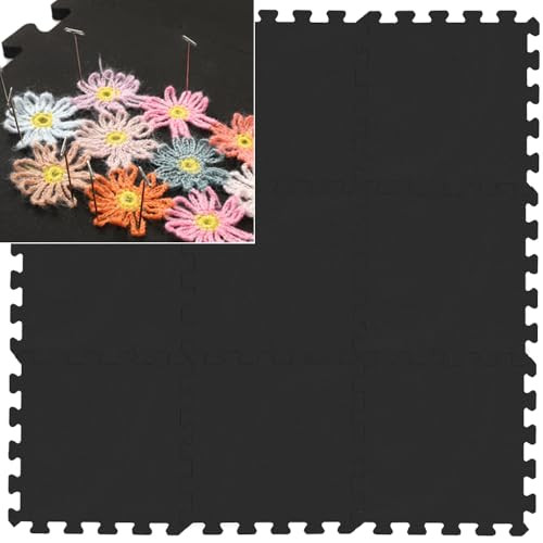 Elsier Interlocking Blocking Mats 12X12 9 Pack Knitting Blocking Mats Crochet Blocking Board For Knitting and Crochet Projects