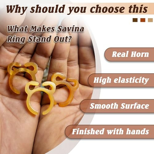 Savina Handmade Crochet Tension Ring For Finger Adjustable Size Horn Ring Crocheting Knitting Yarn Ring Holder Crochet Accessories With Box