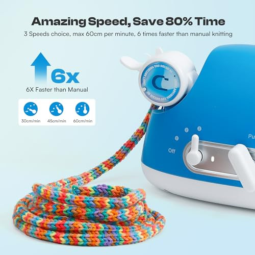 Caydo Automatic I Cord Knitting Machine Pro Starter Kit Electric Icord Maker Tool With 18Pcs Yarn and Pattern Template For Beginners HandsFree Highly Efficient Knit Helper For Fast Diy Craft Project