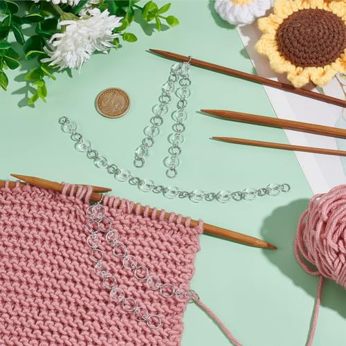 Benecreat 3 Size Clear Numbered Row Counter Chains Acrylic Counter Chains Bead Knitting Chain Knitting Stitch Markers Thread Weaving Accessories For Clothing Diy