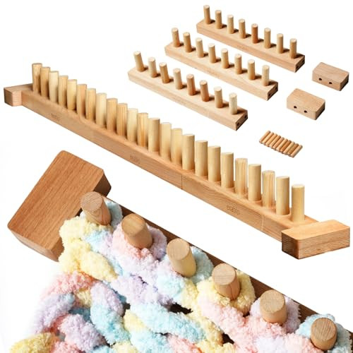 Exablo 41 Beechwood Chunky Blanket Loom Adjustable 3Section Wooden Knitting Loom For Chunky Yarn BeginnerFriendly Diy Craft Kit For Adults No Needles Required