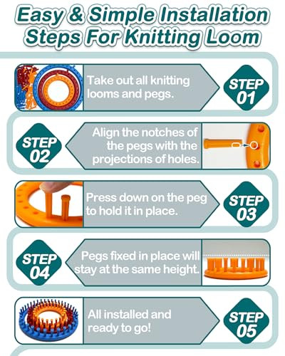 Ucdrma Loom Knitting Kit With StepByStep Instructions CostEffective 3 Size Round Knitting Loom For Beginners Easy and Quick Hat Knitting Loom Set/Scarf Loom Knitting Set With 3 Hooks and 6 Needles