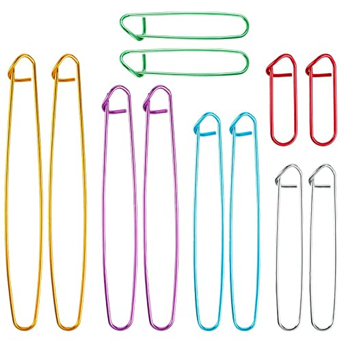 Sliverdew 12 Pcs Knitting Stitch Holder 6 Size Aluminum Yarn Stitch Holders Stitch Markers For Crocheting Practical Knitting Crochet Tools For Knitting Notions Or Crochet