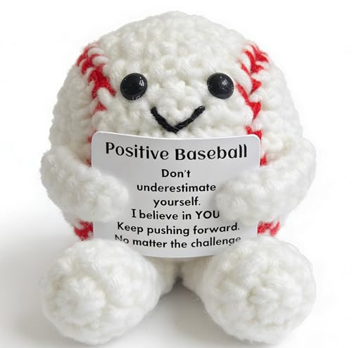 Jometo Ame Positive Crochet Baseball Gifts For Players and Fans Emotional Support Plush Crochet Funny Inspirational For Men Women Baseball Players
