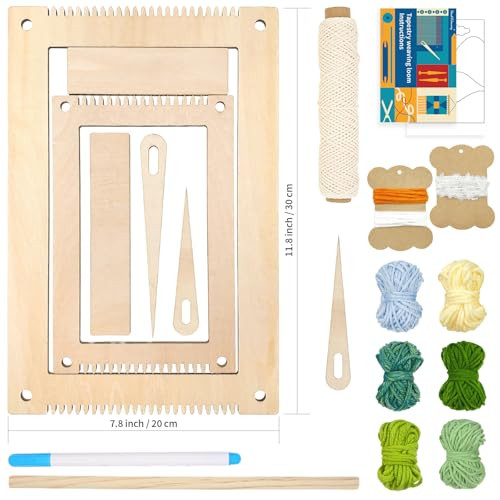 Hand U Journey Weaving Diy Kit 79X118 Looms With Sticks Yarn Rope And String AllInOne BeginnerFriendly Craft Kit For Craft Lovers Landscape Pattern