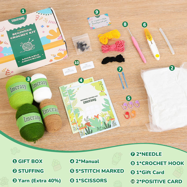 Imcrasy Crochet Kit For Beginners With Step By Step Video Lessons 6 Pc Potted Plants And Succulent Family Crochet Kit With Crochet Accessories2025 Version
