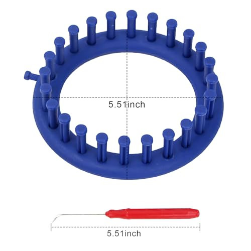Uniqus Round Plastic Knit Quick Knitting Set Diy Crochet Handmade Craft Kit With Crochet Hook And Needle Suitable For Beginners And Knitting Lovers Blue