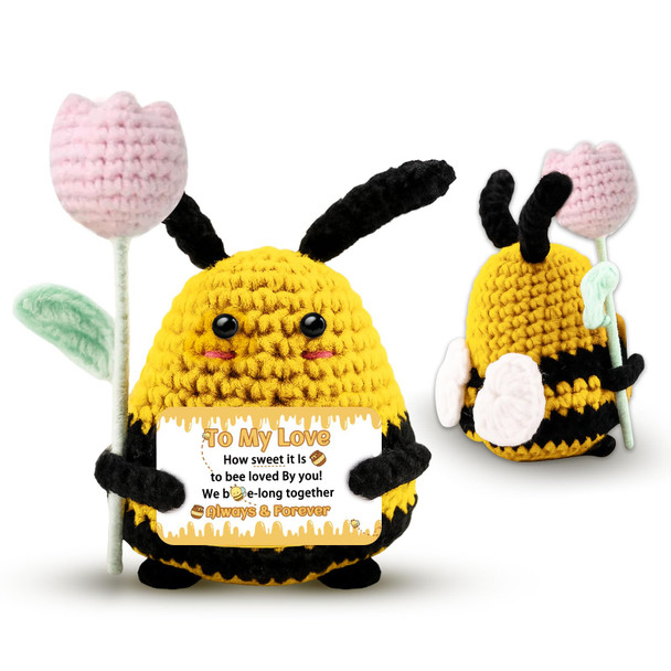 Zetckzilv Bee Gifts Positive Crochet Bee Animals Teacher Appreciation Gifts Cute Thank You For Teacher Retirement Birthday Graduation Desk Decor Easter Basket Essentials Stuffers