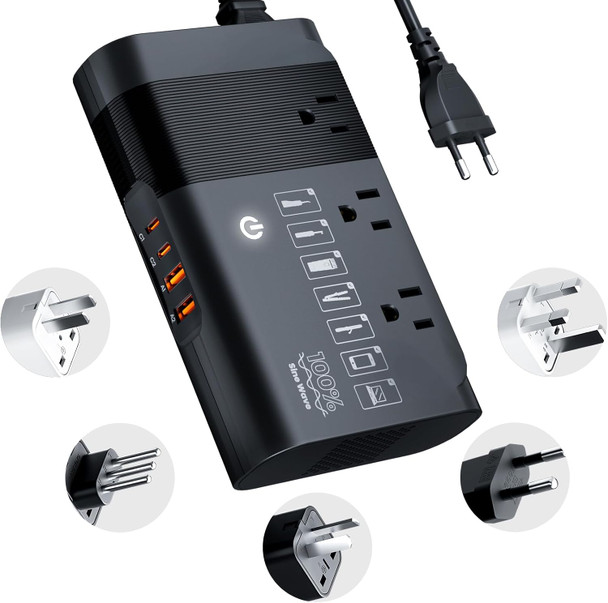 Doace 220 To 110 Voltage Converter For European Travel: 500W Max Pure Sine Wave Voltage Converter Us To Europe - Universal International Power Adapter Plug Combo Step Down Transformer White A&G Plug Doace 220 To 110 Voltage Converter For European Travel: 500W Max Pure Sine Wave Voltage Converter Us To Europe - Universal International Power Adapter Plug Combo Step Down Transformer White A&G Plug