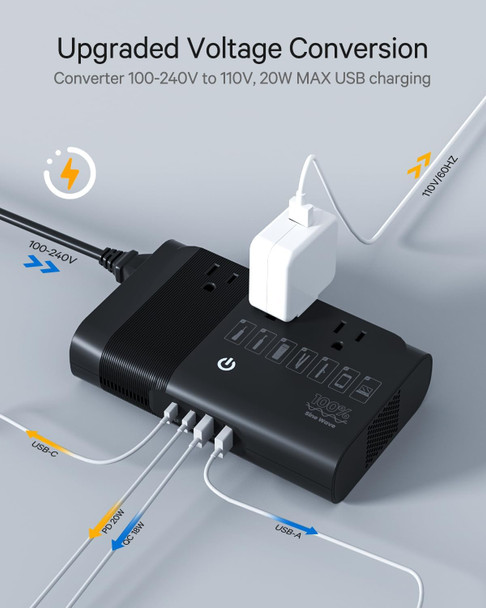 Doace 220 To 110 Voltage Converter For European Travel: 500W Max Pure Sine Wave Voltage Converter Us To Europe - Universal International Power Adapter Plug Combo Step Down Transformer White A&G Plug Doace 220 To 110 Voltage Converter For European Travel: 500W Max Pure Sine Wave Voltage Converter Us To Europe - Universal International Power Adapter Plug Combo Step Down Transformer White A&G Plug