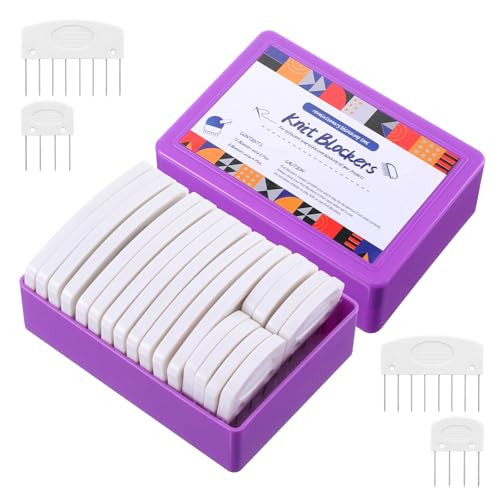 Kifmurase 20Pcs Knit Blocking Pins Kit Knit Blockers Combs For Blocking Knitting Crochet Lace Or Needlework Projects White Knitting Block Pins Kit Tool For Blocking Mats