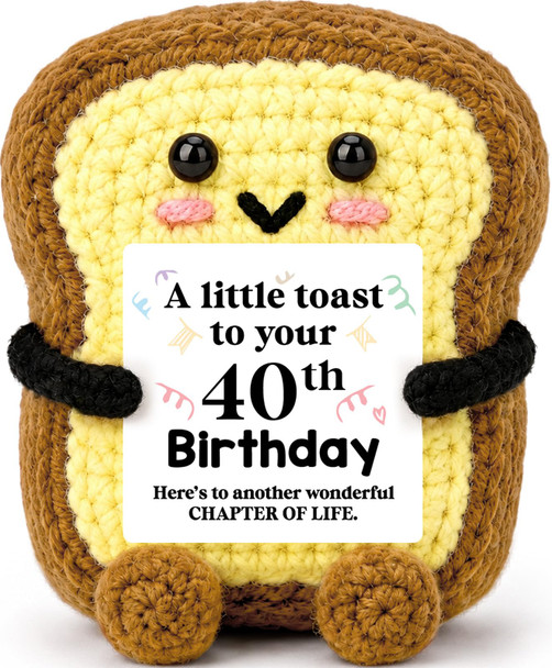 Jeangamo A Little Toast To Your 70Th Birthday Mini Funny Handmade Crochet Toast 70 Year Old Birthday Gifts For Women Mom Grandma Sister Friend Her Happy 70Th Bday Decorations Female Ideas