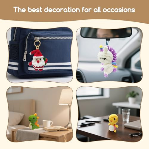 Flashbee Crochet Kit For Beginners Kids 6Pcs Cute Animal Crochet Set Christmas Gifts For 812 Years Old Girls Easy To Learn Knitting Kit With StepByStep Video Tutorials and Clear Instructions