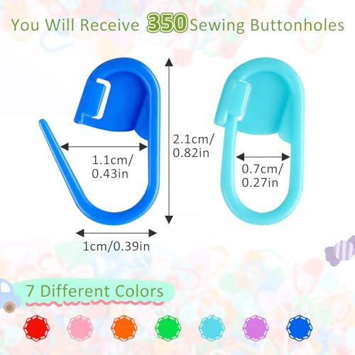 Phinus 359Pcs Crochet Accessories Kit 7 Color Knitting Locking Stitch Markers With 9 Yarn Needles Stitch Markers For Crocheting Plastic Safety Pins For Diy and Craft Sewing