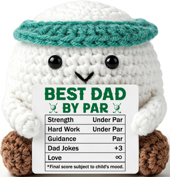 Jeangamo Dad Birthday Gifts From Daughter Son Wife Golf Daddy For Men Fathers Funny Handmade Crochet Golf Ball Accessories For Dad Daddy Papa Bonus Best Dad By Par Christmas Desk Decor