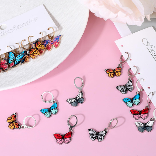 Comnico Stitch Markers For Crocheting 20Pcs Crochet Marker Cute Butterfly Enamel Alloy Charms Removable Locking Stitch Markers For Knitting Weaving Sewing Accessories Jewelry Making Diy Craft