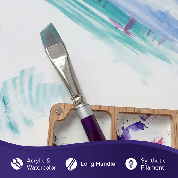 Silver Brush Limited 88063/8 Silver Silk 88 Angle Paintbrush For Acrylic Watercolor Gouache Inks and Dyes Size 3/8 Inch Long Handle