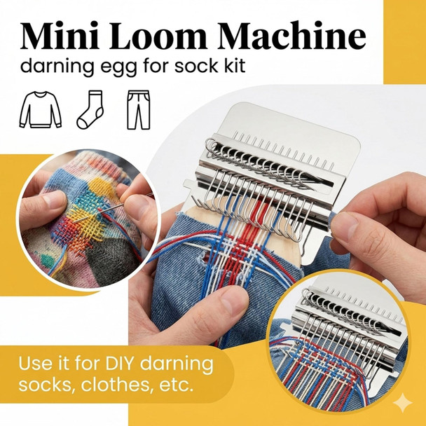 Milincott Knit Patch Kit Patchmaker 20 21 Hooks Visible Knitpatch Mending Kit Darning Loom Diy Patch Repair Tool For Jeans Socks Sweaters For Beginners Sewing Repair Tool 21 Hooks