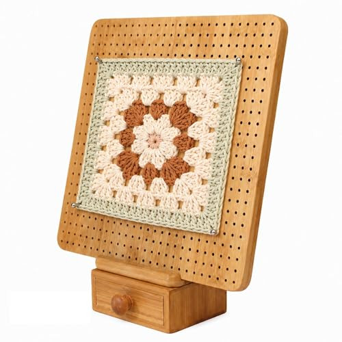 Uniqus Crochet Blocking Board 118 Bamboo Blocking Mat With 10 Pins Stand and Storage Box Foldable Blocking Board For Granny Squares Knitting and Crochet Gifts