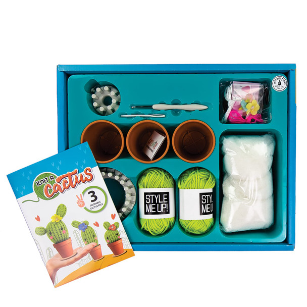 Spicebox Style Me Up Knit A Cactus Fun Kids Knitting Project Designed For Beginners Diy Kit Helps Aid The Development Of Loom Knitting Skills For Ages 8 And Up