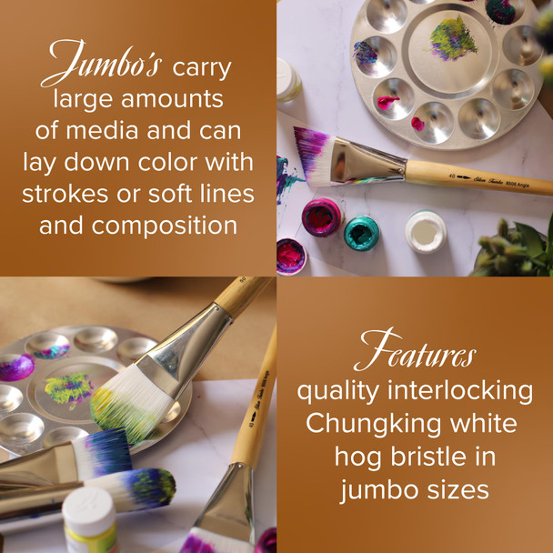 Silver Brush Limited Silver Jumbo White Taklon Brush Filbert Series 8503 Size 40