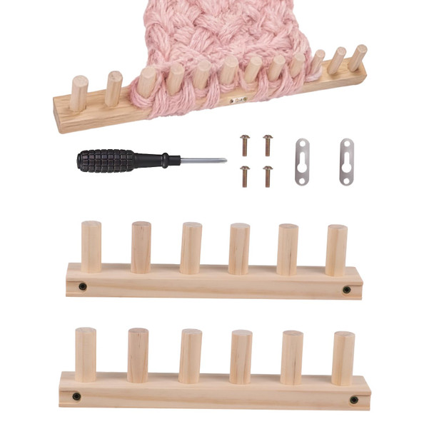Omistar 236 Chunky Knitting Blanket Loom Wooden Diy Weaving Loom Kit Adjustable Modular Blanket Frame Includes Assembly Hardware 2In1 Knitting Loom For Blankets Throws Afghans Wood