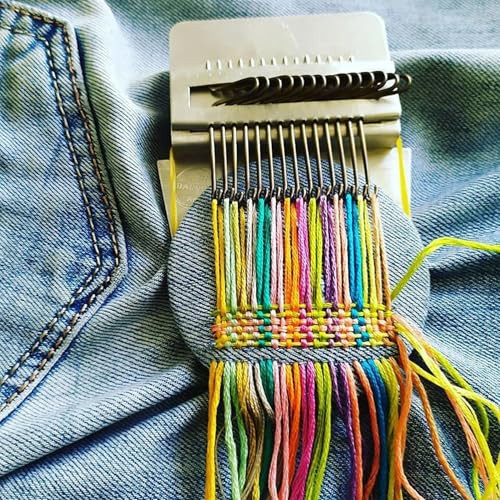 Sulieschen Knit Patch Kit Knitpatch Patchmaker 20 KitKnitting For Beginners Portable Patch Darning Kits Patchwork Weaving Tool Set For Quickly Sewing Repair Sewing 14 Hooks