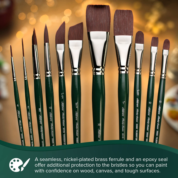 Silver Brush Limited 2511S Ruby Satin Stroke Brush For Fluid And Flow Acrylics Short Handle Size 1