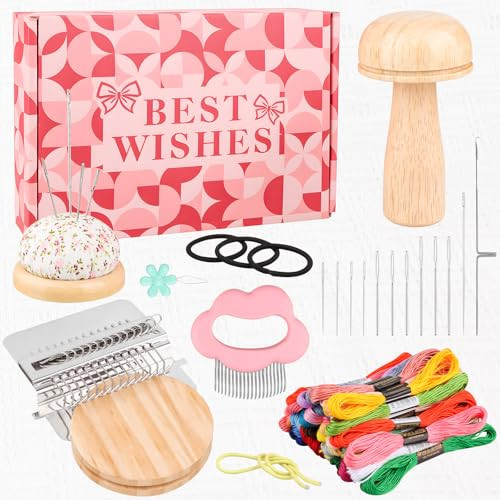 Orbitshell Mini Darning Loom Mushroom Knit Patch Kit Weft Comb