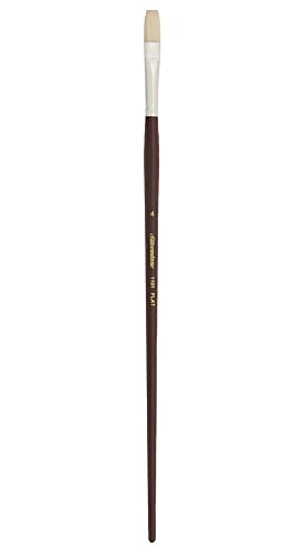 Silver Brush Limited 11014 Silverstone Excellent Long Handle Hog Bristle Brush Flat Size 4