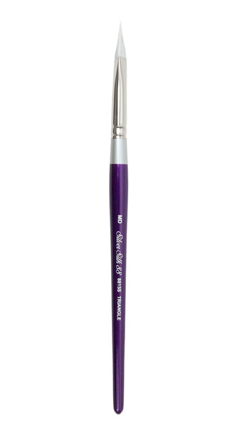 Silver Brush Limited 8815Md Silver Silk 88 Triangle Paintbrush For Acrylic Watercolor Gouache Inks and Dyes Short Handle Size Md