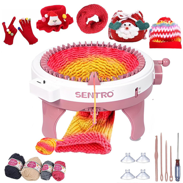 Pkhouhyi Sentro Knitting Machine Sentro 48 Needles Knitting Machine With Row Counter Automatic Circular Weaving Spinning Knitting Loom Machine Kit For Adults And Beginners For Hats/Scarf/Sweater/Kintting Toys
