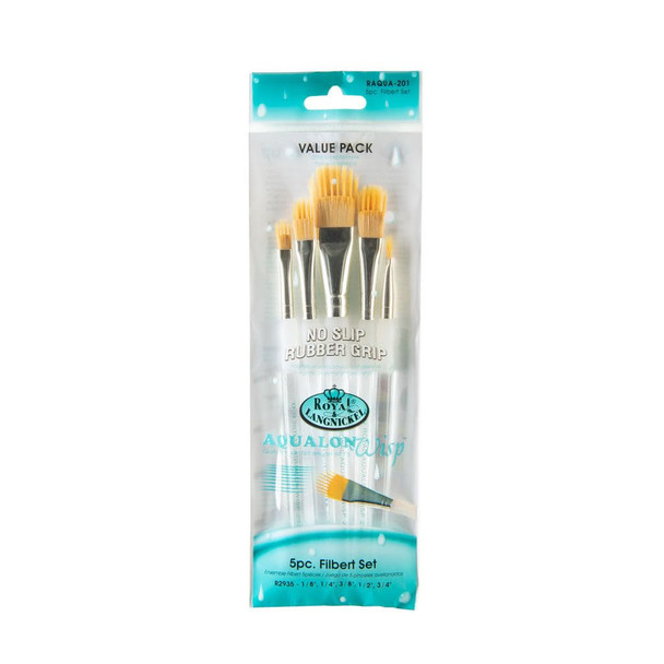 Royal and Langnickel Aqualon Wisp Filbert Artist Brush Set 5Piece