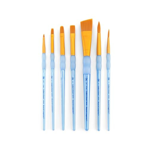 Royal and Langnickel And Langnickel Rcc 404 CrafterS Choice Angular Taklon Variety Brush Set Gold Pack Of 7