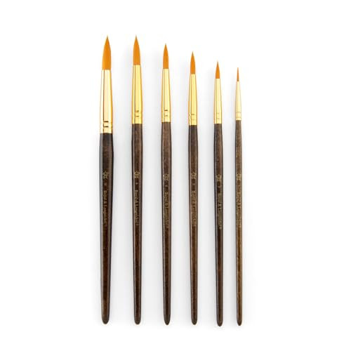 Royal and Langnickel Royal Zip N Close Gold Taklon Round 6Piece Brush Set