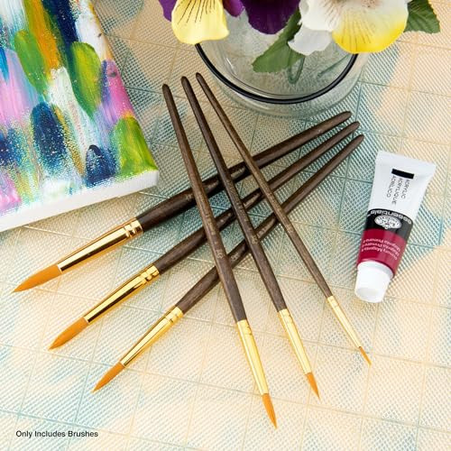 Royal and Langnickel Royal Zip N Close Gold Taklon Round 6Piece Brush Set