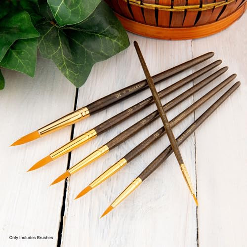 Royal and Langnickel Royal Zip N Close Gold Taklon Round 6Piece Brush Set