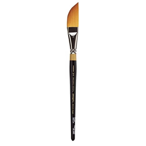 Kingart Premium Original Gold 9800 Series 6 Pc Dagger Striper Brush Set Synthetic Golden Taklon Hair For Acrylic Watercolor and Oil Short Handle 6 Sizes 1/8 1/4 3/8 1/2 5/8 3/4
