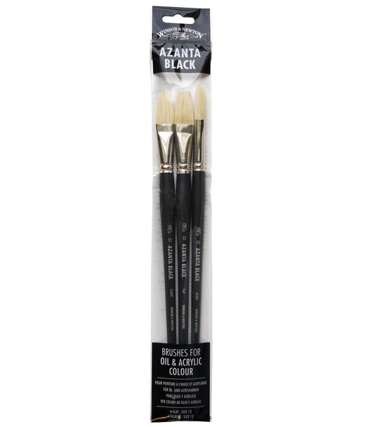 Winsor and Newton Azanta Black Brush Pack Of 3