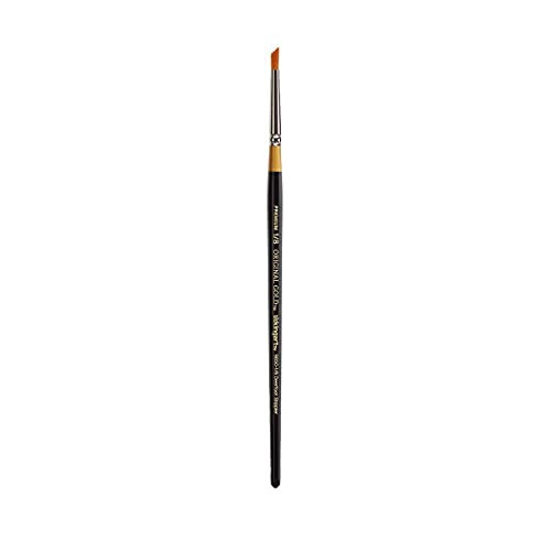 Kingart Premium Original Gold 98501/8 Deerfoot Stippler Synthetic Series Artist Brush Golden Taklon Hair Short Handle For Acrylic Watercolor Oil And Gouache Painting Size 1/8