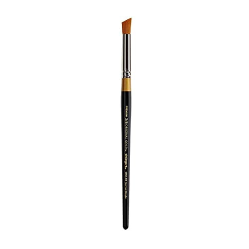 Kingart Premium Original Gold 98501/8 Deerfoot Stippler Synthetic Series Artist Brush Golden Taklon Hair Short Handle For Acrylic Watercolor Oil And Gouache Painting Size 1/8