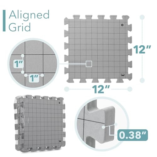 Mr Pen Interlocking Blocking Mats 12 X 12 4 Pack With 50 TPins For Knitting and Crochet Projects Foam Board Design Includes Pins For Yarn Craft Blocking