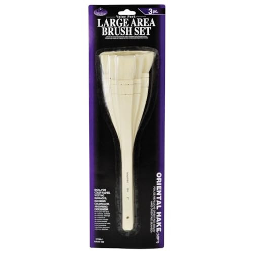 Royal and Langnickel Brush Rart115 Langnickel Large Area Brush Set Chinese Hake Brushes Pack Of 3 Cream