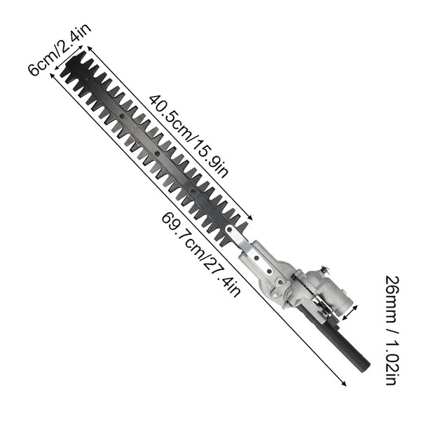 Electric Hedge Trimmer Head, 26mm 9 Teeth Hedge Trimmer Head Attachment Double Edge Blade Accessory for Brush Cutters Trimmer