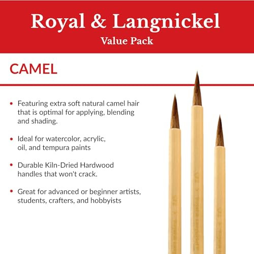 Royal and Langnickel Rset9149 Royal Zip N Close Brown Bamboo 4Piece Brush Set 105 X 29 X 05