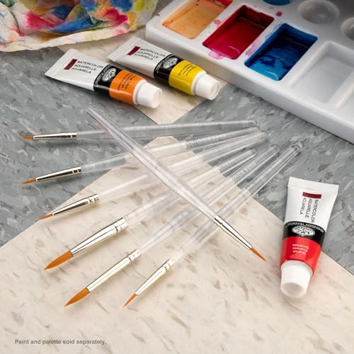 Royal and Langnickel Rset9158 Royal Zip N Close Gold Taklon Clear Acrylic Handle Detail Brush Set 105 X 39 X 05 Multicolor 7Piece